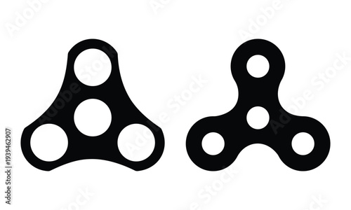 Fidget Spinner Icon – Stress Relief Toy, Hand Spinner Gadget Flat Vector Symbol