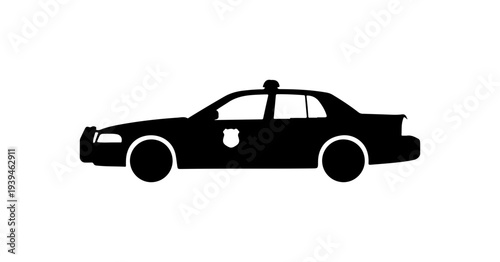 Black police car vector silhouette