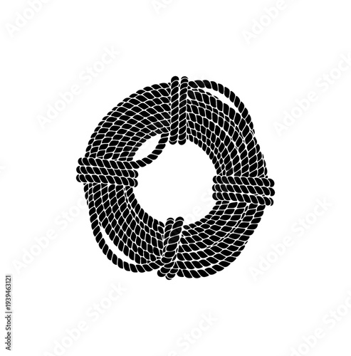 Vector black rope coil icon