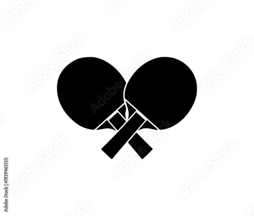 Black vector ping pong paddles icon