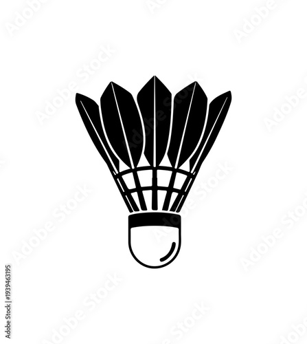 Black shuttlecock icon vector