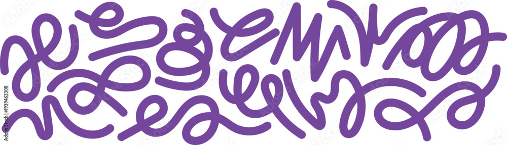 Obraz premium Vibrant purple colorful lines art on white background