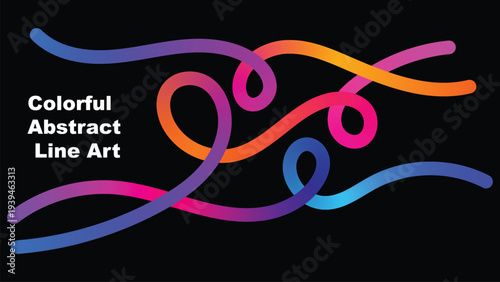 Vibrant colorful lines abstract art a swirling symphony of bright hues