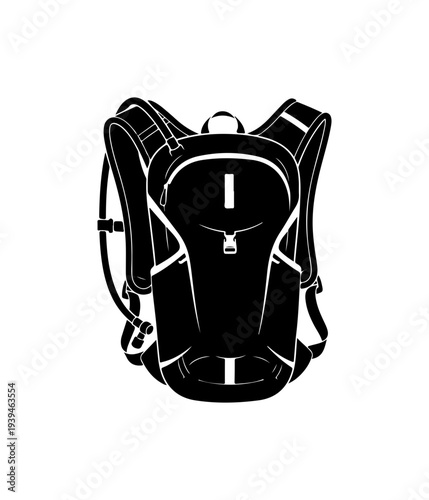 Vector illustration of a black backpack