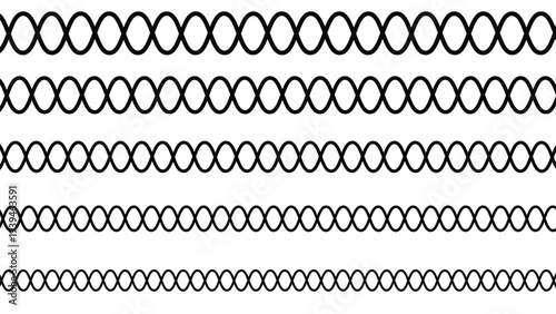 Chain and rope pattern designs interconnected loops and spirals