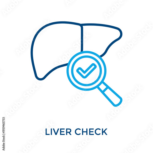 Liver Check Icon Outline Color Style. Vector Illustration For Graphic Design
