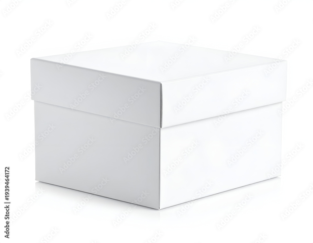 Fototapeta premium A plain white square box with a separate lid