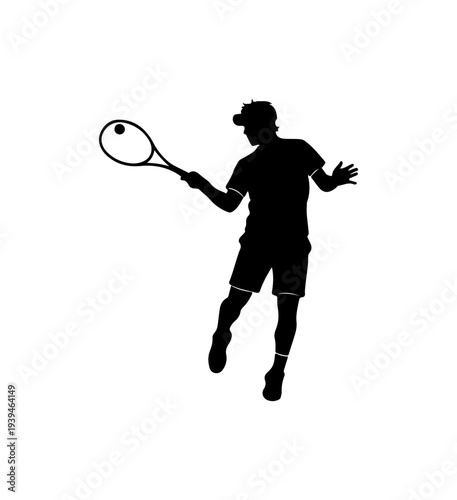 Silhouette of man playing tennis vector