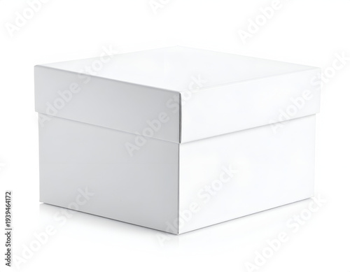A plain white square box with a separate lid
