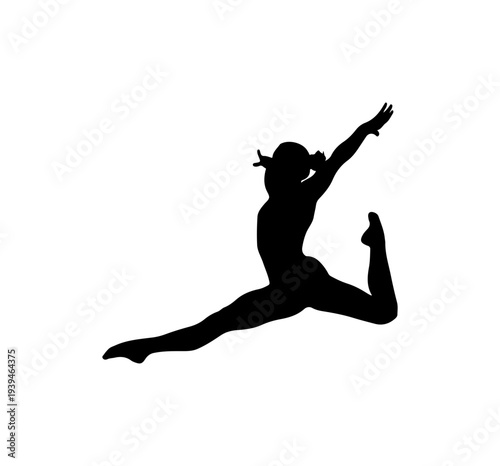 Black silhouette of a woman jumping vector