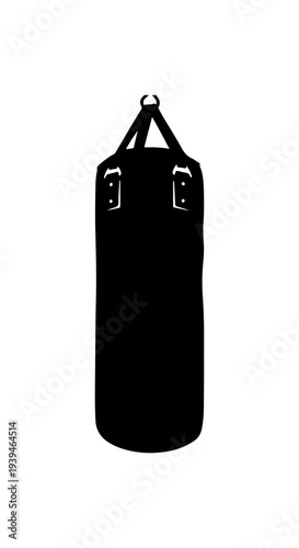Vector illustration of a black punching bag