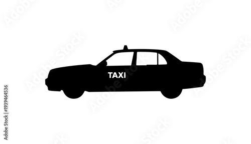 Black taxi car vector silhouette