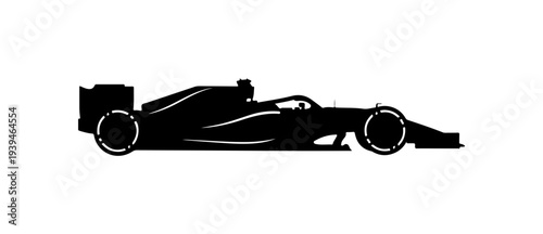 Vector black silhouette of a racing car