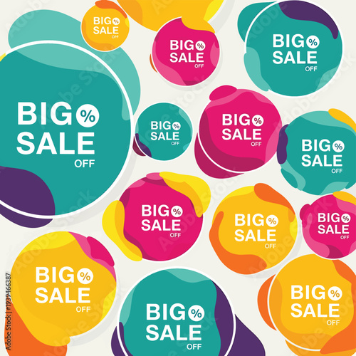 Big Sale Off Colorful Banners