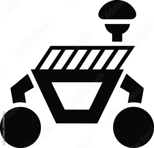 Mars rover or space exploration vehicle minimalist vector icon