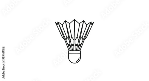 Minimalist badminton shuttlecock icon symbol flat vector isolated on white background