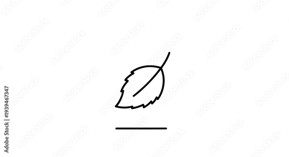 Naklejka premium Minimalist black leaf symbol icon flat design isolated on white background