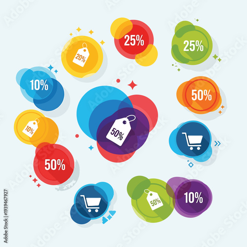 Discount Sale Icons Set