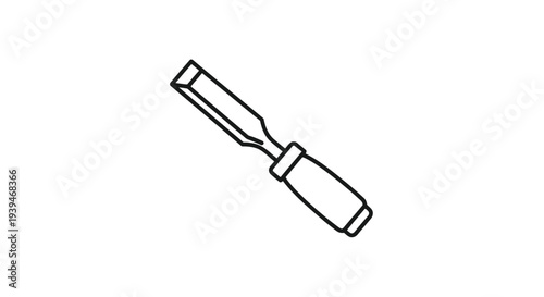 Flat illustration of a chisel tool with handle isolated on white background