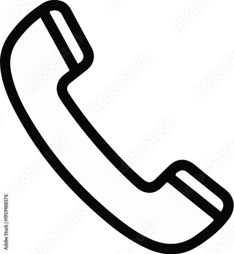 Simple outline of a telephone handset, a communication icon