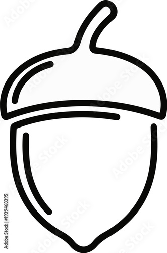 Simple outline illustration of an acorn with a cap