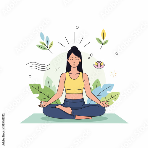 Woman Meditating in Lotus Position