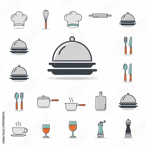 Kitchen Utensils and Dishes Icons