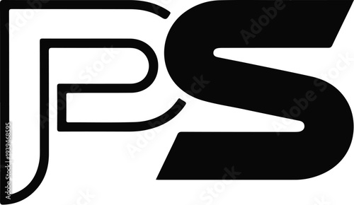 Stylized black letters "P" and "S" in a modern, bold font