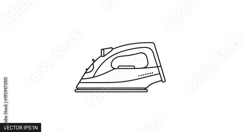 Flat iron line drawing icon vector isolated on white background