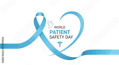 Blue Ribbon Heart World Patient Safety Day.