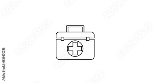 Minimalist flat vector first aid kit icon symbol isolated on white background