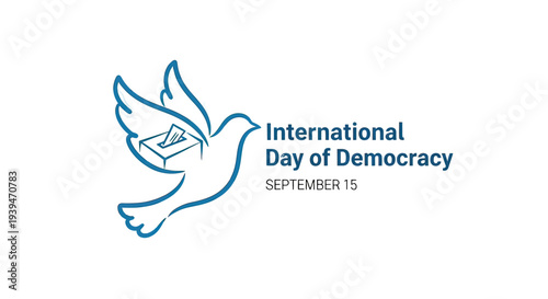 Dove Bird Illustration for International Day Democracy.