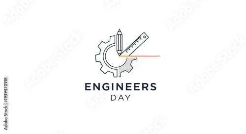 Engineers Day Logo Design with Gear.