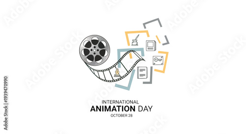 Film Reel and Animation Frames Illustration.