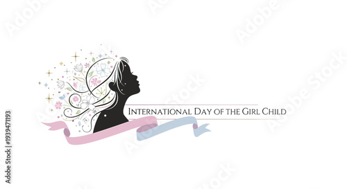 Girl Child Profile Silhouette International Day.