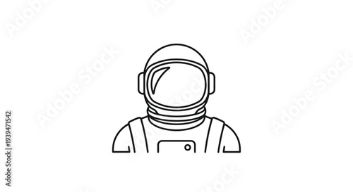 Minimalist astronaut head icon vector flat design isolated on white background
