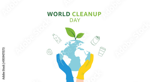 Hands Holding Earth with Green Leaves.