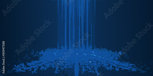 Abstract depiction of a deep sea vent with surrounding marine snow