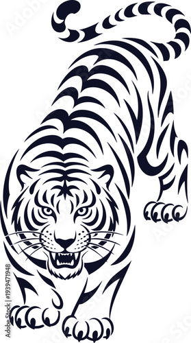 Wallpaper Mural Tribal Tiger Tattoo Vector Illustration Torontodigital.ca