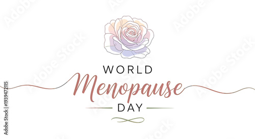 Menopause Day Illustration with Rose Flower.