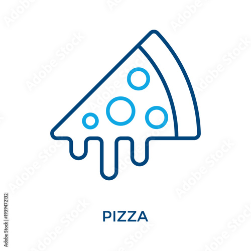Pizza Icon Outline Color Style. Vector Illustration For Graphic Design