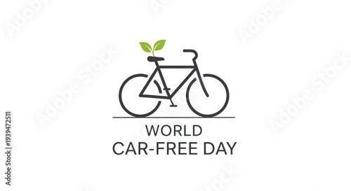 Simple Bicycle Illustration for Car Free Day.