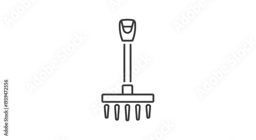 Minimalist garden rake tool flat vector icon isolated on white background