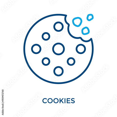 Cookies Icon Outline Color Style. Vector Illustration For Graphic Design