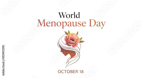 World Menopause Day Illustration with Floral Design.