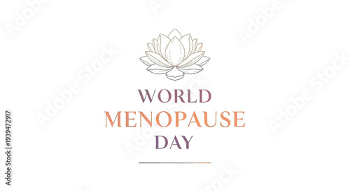 World Menopause Day Lotus Flower Illustration.