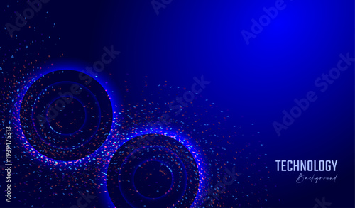 Abstract Blue Swirls of Particles Modern Digital Background Vector Illustration