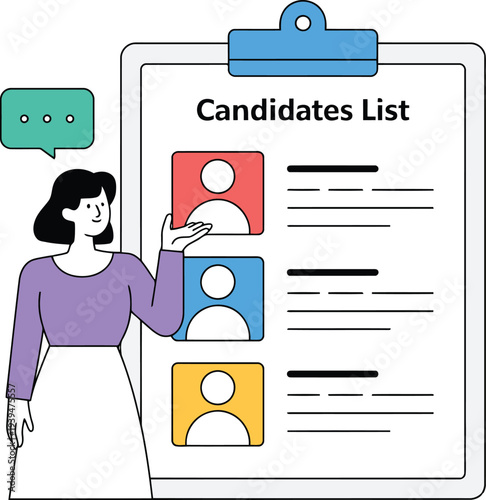 Job recruitment candidate selection concept