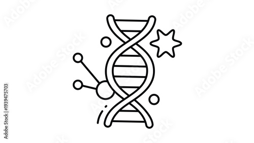 Scientific illustration of genetic editing and molecular biology concepts
