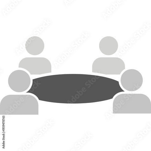 Strategic Collaboration: A representation of collaborative meeting, teamwork and discussion around a central table.